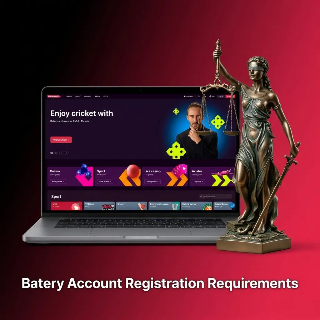 Batery account registration requirements including age verification, identity documents, and eligibility rules for real-money betting