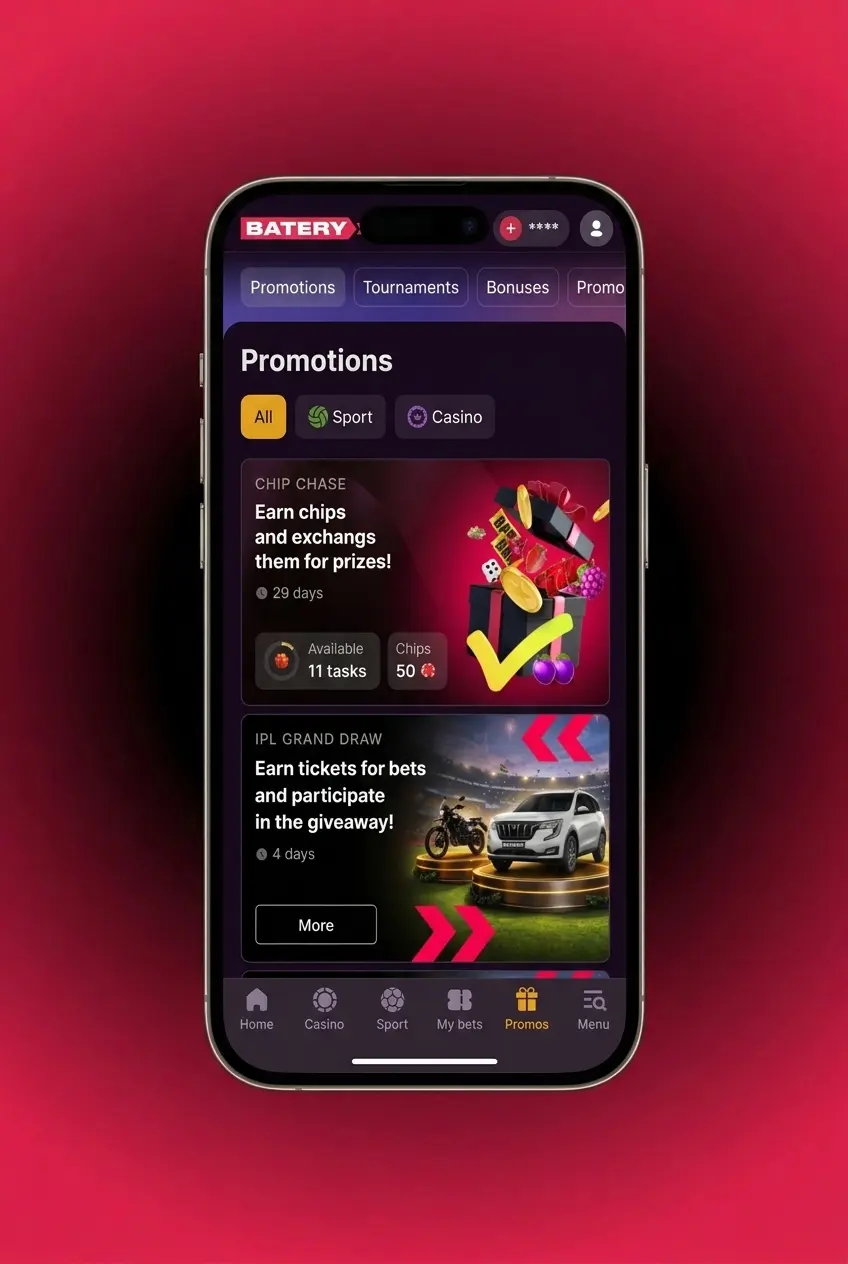 Step-by-step guide on how to claim and use a bonus at Batery casino in India in 4 easy steps