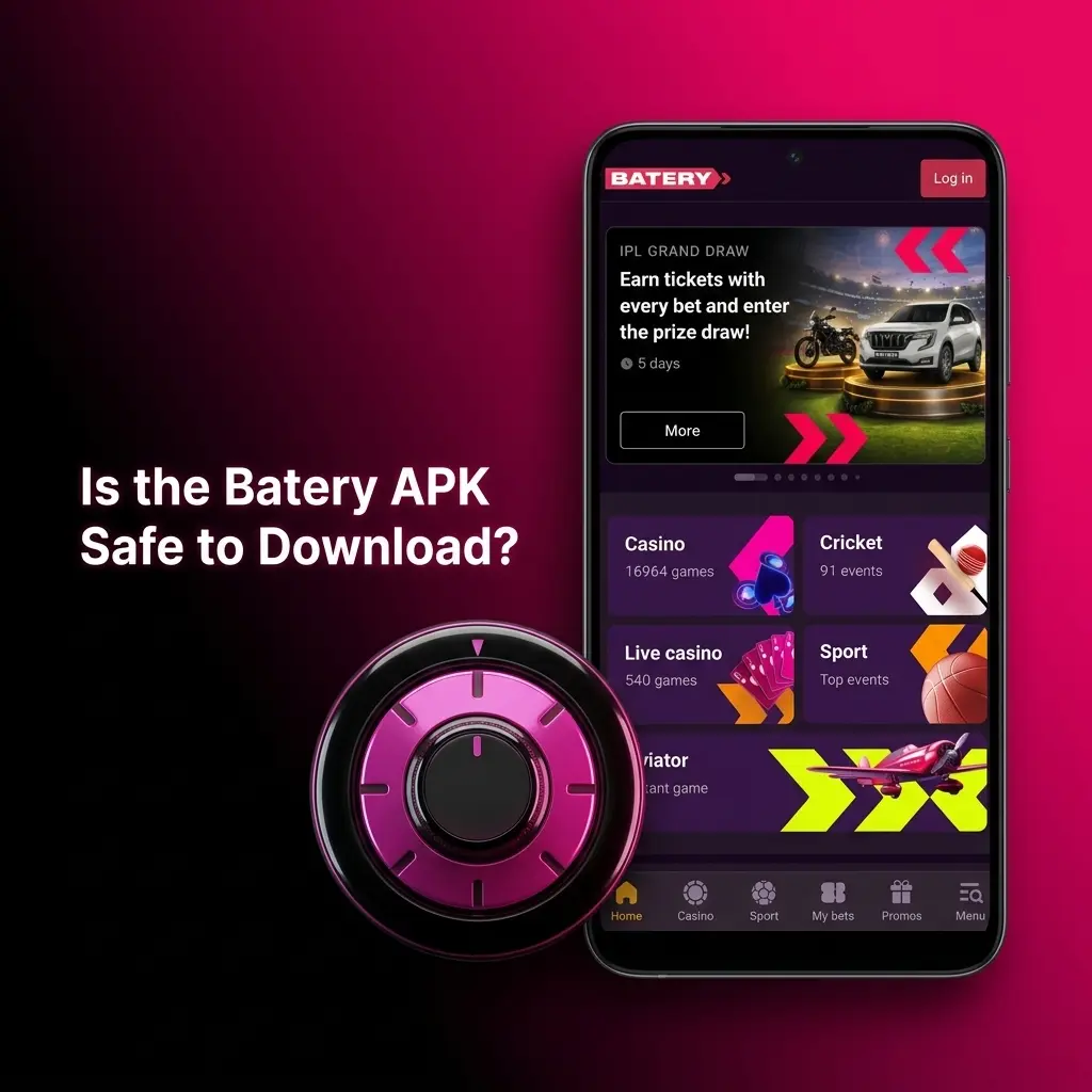 Batery APK safe download for Indian players with SSL encryption and Curaçao eGaming licence