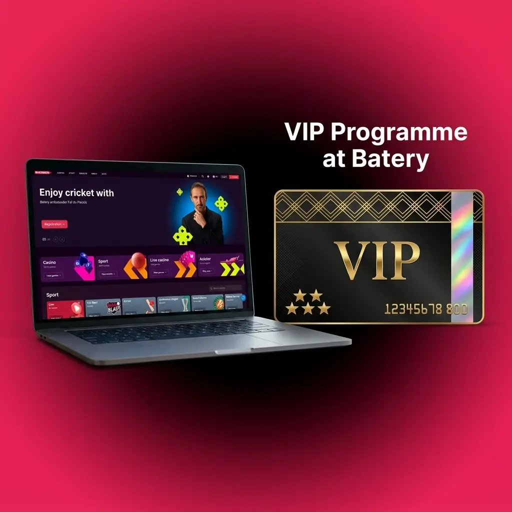 Batery VIP loyalty programme tiers showing exclusive rewards for high-volume India players including faster withdrawals and bonuses